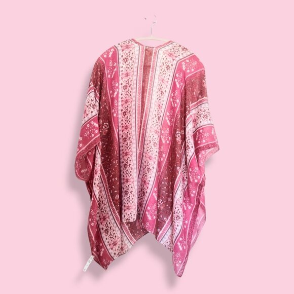 Lucky Brand NWT $88 floral boho lightweight kimono cardigan women's OS - Picture 6 of 10